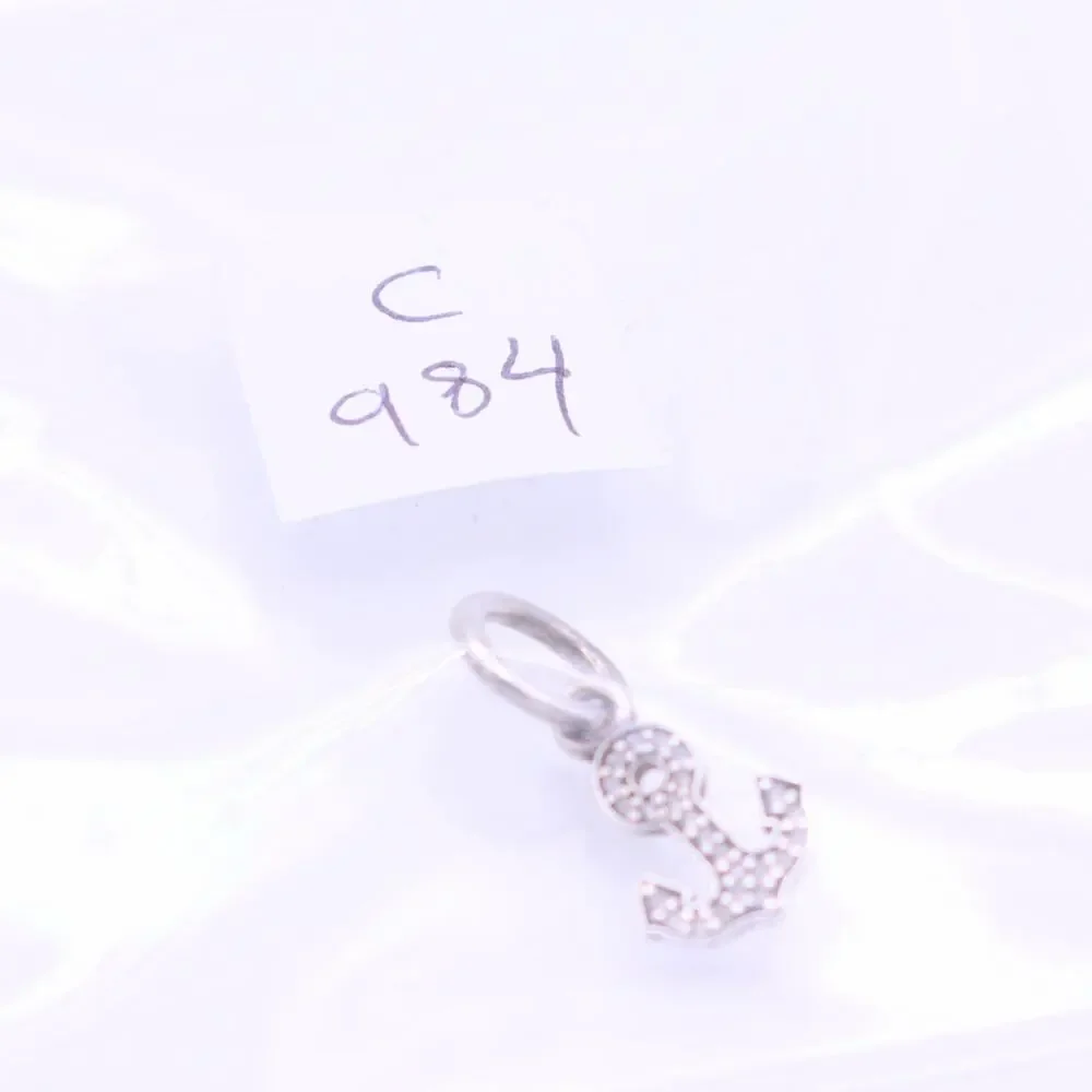 Authentic PANDORA Retired Anchor Dangle with Zirconia